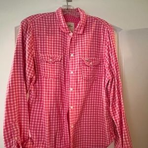 Gingham & Polka Dot Double Weave Shirt in Lg | 100% Cotton